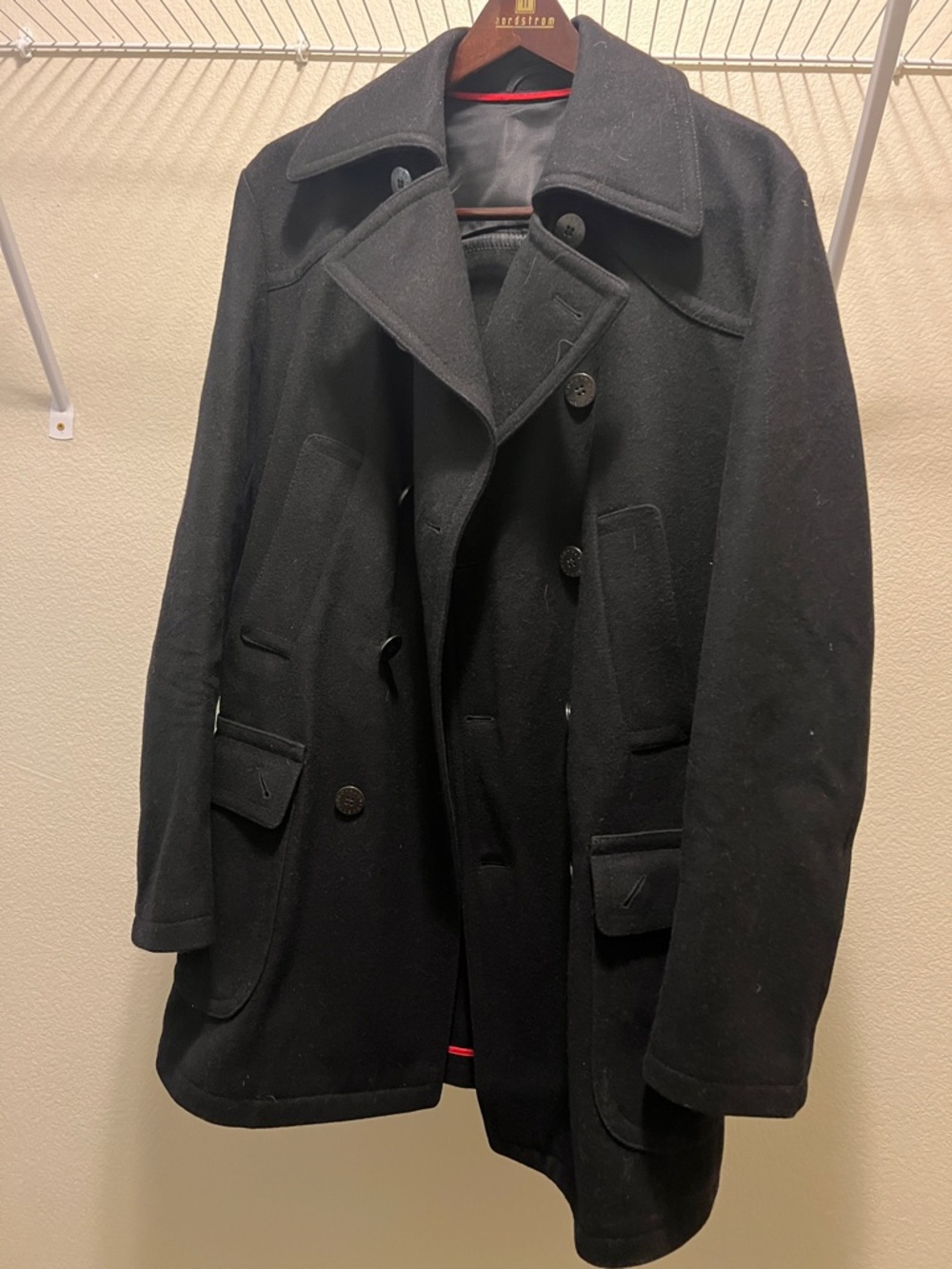 Hugo Boss Men’s Black Pea Coat